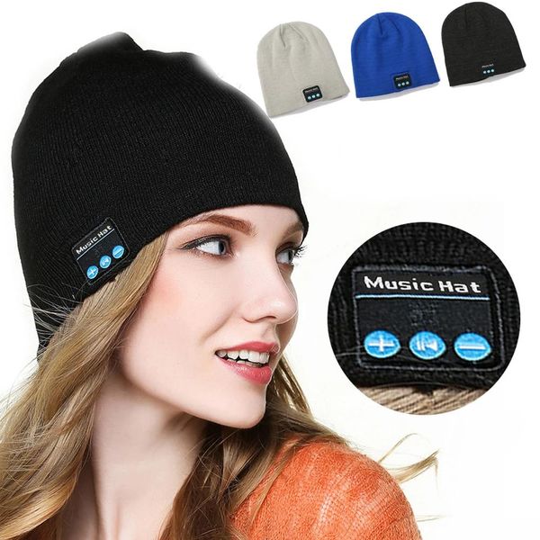 Casque / casque Bluetooth beanie chapeau écouteur de musique hatte de musique hiver sans fil casque avec micro sport pour iPhone Xiaomi Samsung Phone