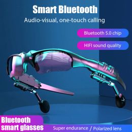 Casques casques / casques Bluetooth Bluetooth Headphones sans fil avec des lunettes de soleil polarisées microphones Écoute à ancrage Sports Verre