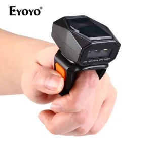 Hoofdtelefoon/headset Eyoyo 2D Wearable Ring Barcodescanner Mini Draagbare 3in1 USB Bedraad 2.4g Draadloze Bluetooth Vingerscanner Ipad Iphone Android