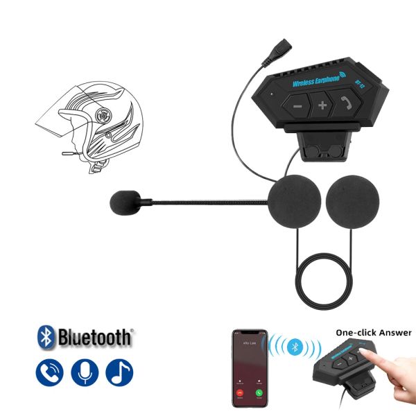 Auriculares/Auriculares Kebidumei BT12 Casco de Motocicleta Auricular Bluetooth Moto Bicicleta Manos Libres Inalámbricas Respuesta Automática Auricular de Moto con Micrófono