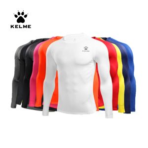 Headphone / Headset Kelme's Men's Running Tshirts Compression Shirts Body Bodybuilding Sports Colks Long Manches Exercice Entraînement Fiess 3891113