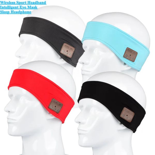 Headphone / Headset Manwomen Sleeping Headphone Bluetooth Compatible Wireless Music Sport Bands Soft Eye Mask Casquet avec des bandes de cheveux Mic Yoga