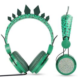 Headphone/Headset Nouveau 3.5mm dinosaure filaire casque avec Microphone suppression du bruit garçon fils fille enfants enfants casque Gamer casque enfants cadeau