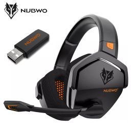 Casque/Casque NUBWO G06 Casque de jeu sans fil pour ordinateur portable PS5/4 Casque sur l'oreille avec microphone 2,4 G Casque sans fil/filaire pour jeux