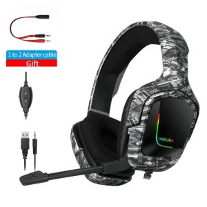 Casque/Casque Onikuma K20 casque de jeu RGB casque filaire avec micro sur l'oreille stéréo fone gamer écouteurs pour PS5 casque PS4 Xbox One jeux