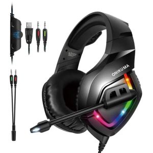 Casque/casque (boîte d'origine) Onikuma k1b casque filaire avec micro casque de jeu écouteurs PC son Surround 7.1 pour jeux PS4 PS5 Xbox One