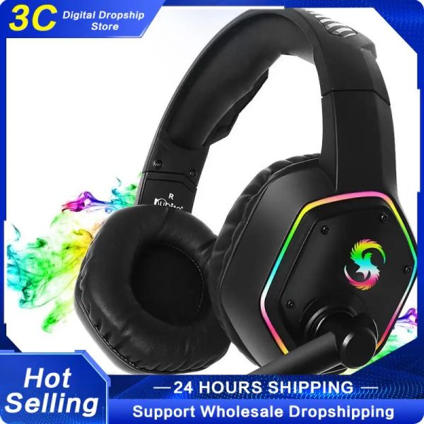 Casque/casque casque de jeu professionnel casque avec micro LED rétro-éclairage 3.5mm écouteurs stéréo pour ordinateur PC ordinateur portable SW PS4 Slim Xbox One