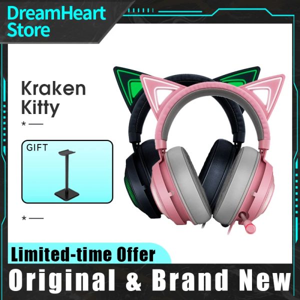 Auriculares/auriculares Razer Kraken Kitty Gaming Auriculares RGB THX 7.1 Sonido envolvente Interfaz USB Micrófono con reducción activa de ruido para PC y portátil