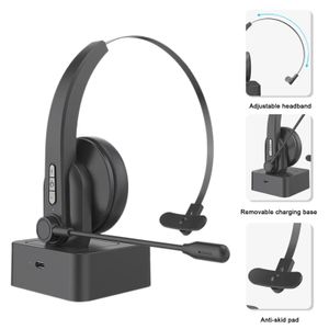 Headphone/Headset Single Ear Headset Bluetooth Headphones with Microphone Noise Cancelling Headmounted Headphone for Cell Phones Pc Tablet