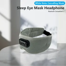 Hoofdtelefoon/headset Sleep Oogmasker Hoofdtelefoon White Noise Annulering Muziek BluetoothCompatibel 5.2 Silk Eye Mask Auto Afgesloten 100% Light -out