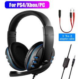 Casque/Casque Casque de jeu stéréo pour Xbox one PS4 PC 3,5 mm Casque de joueur filaire avec microphone Contrôle du volume Écouteur de jeu