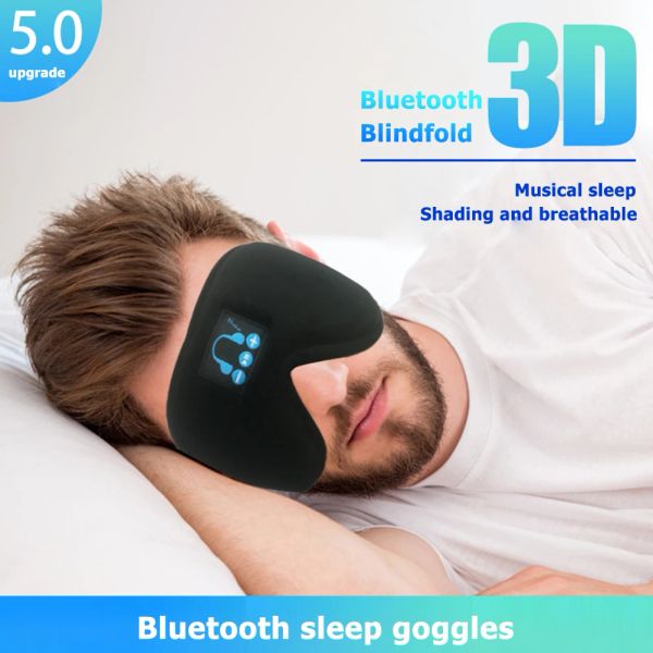 Headphone / Headset Stereo Wireless V5.0 Sleep Headphones appelant Musique 3D Sleep Eye Mask Cover Ecoutphone REST Shade Eyepatch Headset