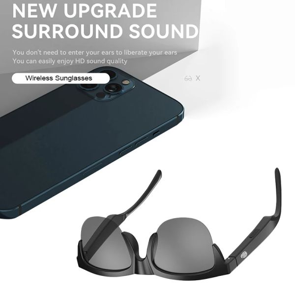 Auriculares/auriculares TWS F06 Smart Bluetooth 5.3 Gafas Anti UV Altavoz dual Táctil Gafas de sol inalámbricas Calidad de sonido de alta fidelidad