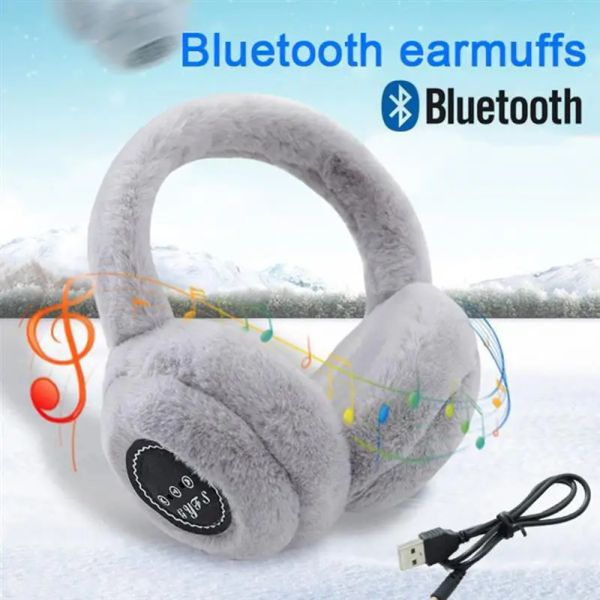 Auriculares/auriculares Orejeras cálidas Terciopelo Lindo USB Felpa para deportes al aire libre Auriculares de música Felpa Piel de conejo sintética Inalámbrico para hombres y mujeres