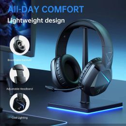 Hoofdtelefoon/headset Draadloze stereoheadsets RGB Cool Light Gaming-headset Ruisonderdrukking BluetoothCompatibel 5.3 Verwijderbare microfoon met lage latentie