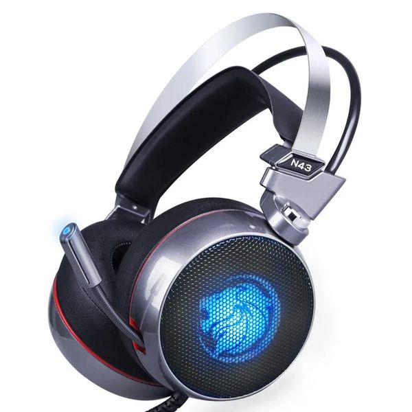 Auriculares/auriculares ZOP N43 Auriculares estéreo para juegos 7.1 Auriculares para juegos con graves envolventes virtuales con micrófono Luz LED para computadora PC Gamer