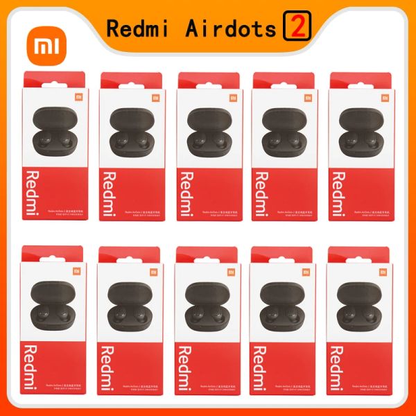 Écouteurs 10 pièces en gros Xiaomi Redmi Airdots 2 TWS Bluetooth écouteur stéréo basse Airdots S 5.0 casque avec micro écouteurs mains libres