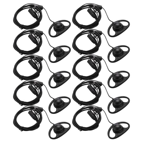 Auriculares 10X 2 Pin avanzado forma D ClipEar Ptt auricular micrófono para Motorola Radios de 2 vías GP88S GP300 GP68 GP2000 GP88