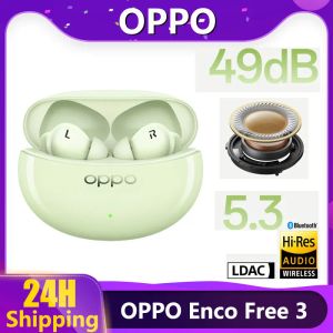 Hoofdtelefoon 2023 Nieuwe Oppo Enco Free 3 oortelefoon 49dB DNN Actieve ruis annulering Bluetooth 5.3 LDAC Hires Hifi Oppo Alive Audio