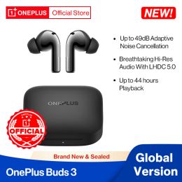 Écouteurs 2024 OnePlus Buds 3 Version globale Bluetooth TWS Écoute 49 dB Bruit actif Annulation Casque sans fil pour OnePlus 12 12r