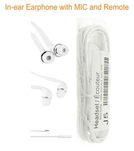 Hoofdtelefoon 35 mm J5 inar -oortelefoon met microfoon afstandsbediening stereo -headset met logo voor Samsung Galaxy S7 S6 S5 S4 S4 Sports Music 15626090