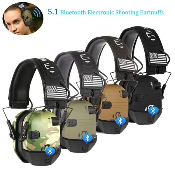 Auriculares 5,1 Bluetooth antiruido auriculares de disparo orejeras electrónicas para tiro caza auriculares tácticos orejeras de protección auditiva