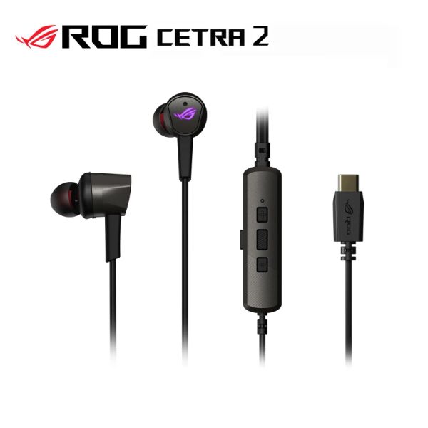 Écouteurs ASUS ROG CETRA II RVB Écoute pour ROG Téléphone 5/3/2 Typec Gaming Headset ANC ACTIVE RÉDUCTION DU BORS