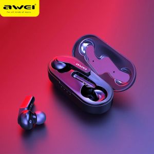 Auriculares Awei TWS Bluetooth 5.0 Auriculares IPX4 Auriculares inalámbricos Control táctil Cancelación de ruido Control de volumen Sonido súper bajo con micrófono