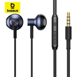 Écouteurs Baseus H19 écouteurs filaires 6D stéréo basse casque intra-auriculaire 3.5mm casque avec micro pour téléphones Xiaomi Samsung