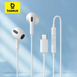 Écouteurs Baseus inear filaire écouteur C17 TypeC avec micro casque filaire pour Xiaomi Samsung NOTE 10 NOTE 20 S21 S20 casques de téléphone portable