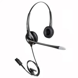 Hoofdtelefoon Stereofonisch (Monuarl optioneel) hoofdtelefoon met anti-geluidsmicrofoon, callcenterhoofdtelefoon met QD-connector (Quick Disconnect)