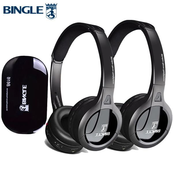 Auriculares Bingle B616 2PCS Auriculares / Set Extra Bass On Ear Sans Fil Ecouteur RF Auriculares inalámbricos Auriculares para escuchar televisión Teatro familiar