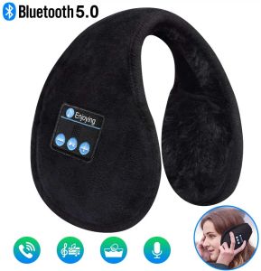 Casque Bluetooth 5.0 Cache-oreilles pour casque d'hiver pour le ski, la randonnée, la marche, la course à pied, la musique pliable avec haut-parleur intégré