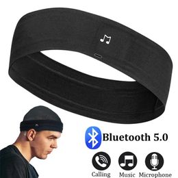 Kopfhörer Bluetooth, Schlafkopfhörer, Sport-Stirnband, kabellose Musik-Ohrhörer, nicht abgedeckt, Ohrführung, Schweißband mit Mikrofon für Fitness, Laufen