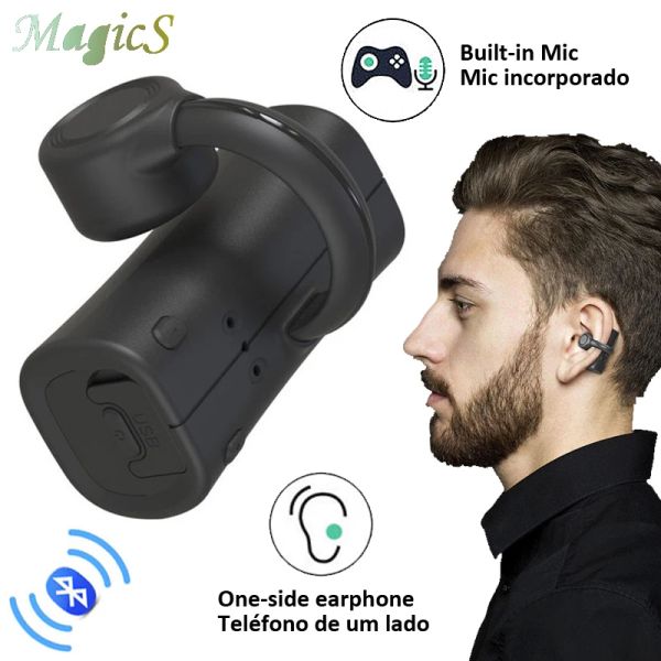 Écouteurs à Conduction osseuse, casque d'écoute à une oreille, Bluetooth, avec Microphone intégré, mémoire 8G, pour réunion, appel, conduite