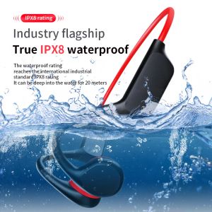 Hoofdtelefoon Beengeleidingsheadsets Bluetooth na IPX8 waterdichte MP3 voor shokz openrun oorhaakheadset met microfoon zwemmen hoofdtelefoon pro