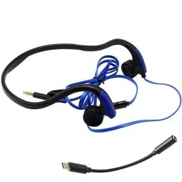 Casque d'écoute de conduction en os casque filaire avec un micro-bruit de bruit de bruit C MIC de type 3,5 mm Connecteur Sweat Resistant pour la course à vélo