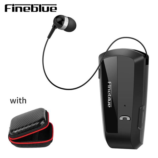 Écouteurs BT5.0 Fineblue F990 Business sans fil Bluetooth Casque Sport Pilote Écouteur Clip Télescopique sur Écouteur Stéréo Vibration Avec Sac