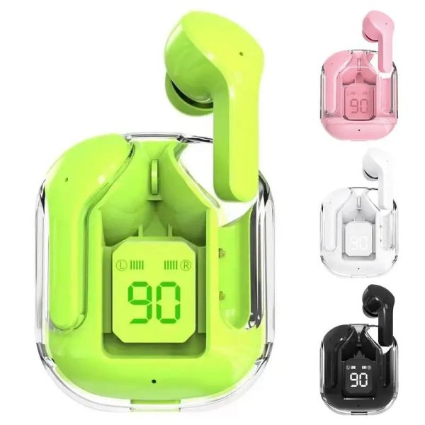 Étui pour écouteurs LED Digital Crystal Pods Écouteurs sans fil Étanche Antibruit Bluetooth Casque de sport Casque d'entraînement