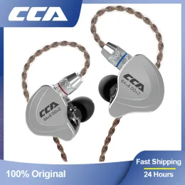Écouteur CCA CC10 Technologie hybride de casque 4ba + 1dd dans l'oreille Hifi DJ Sport Plugs Écouteurs câblés 10 entraînement