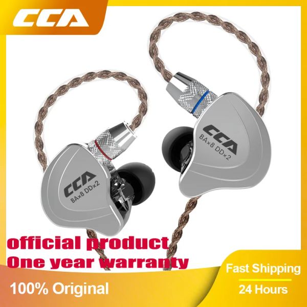 Écouteurs CCA CA10 CASHONES 4BA + 1DD Hybrid Technology Hifi in Ear Music DJ Gamer Sport Earphone Active NOICE Annulation Monitor