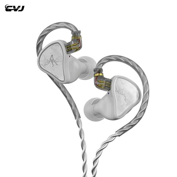 Auriculares CVJ River Dusk Autumn Moon Tipo de resina 1BA 1DD híbrido iem en tipo de oreja Dj hifi Anillo deportivo Hierro Auricular Espejo CSN CSA Demon