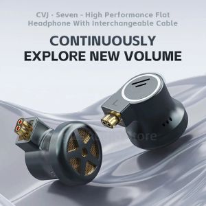 Écouteurs CVJ Seven 1DD + 1 intra-auriculaires, fiche plate, hifi, spécifiques aux jeux et à l'e-sport, avec microphone à perche
