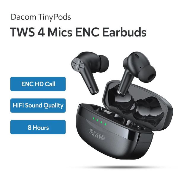 Auriculares Dacom auriculares inalámbricos ENC cancelación de ruido Bluetooth Gamming deporte auriculares impermeables 4 micrófono altavoz estéreo auriculares