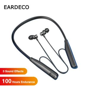 Hoofdtelefoon Eardeco 100 uur afspelen Bluetooth -hoofdtelefoon Sport Wireless hoofdtelefoon Aarphones Nekband Bass Stereo oordopjes Inar waterdicht