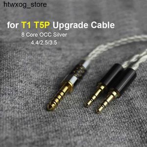 Hoofdtelefoon oortelefoons 8 kernkabel voor Beyerdynamic T1 T5P -kabel met micarelefoons OCC -verzilverde upgrade 2.5 4.4 Balans S24514 S24514