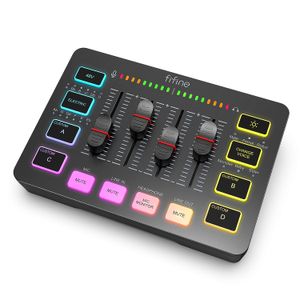 Casque Écouteurs FIFINE Gaming Audio Mixer Streaming 4 canaux RVB avec interface micro XLR pour Game Voice Podcast AmpliGame SC3 230731