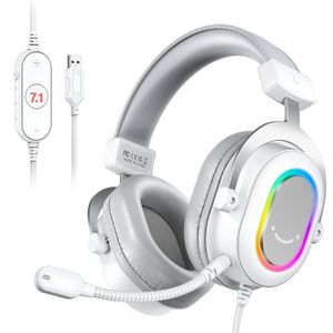 Koptelefoon FIFINE RGB-gamingheadset met 7 1 surround sound 3 EQ MIC Over-ear hoofdtelefoon In-line bediening voor pc PS4 PS5 Ampligame H6W 231030