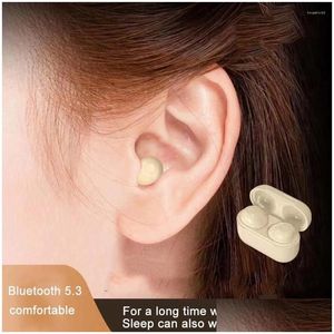 Casque écouteurs Mini Auricares Bluetooth écouteur invisible Slee casque sans fil sommeil écouteurs réduction du bruit avec micro charge Dhwkc