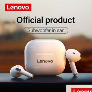 Casque Écouteurs D'origine Lenovo Lp40 Sans Fil Tws Bluetooth Contrôle Tactile Sport Casque Stéréo Écouteurs Pour Téléphone Android Drop Dhunc